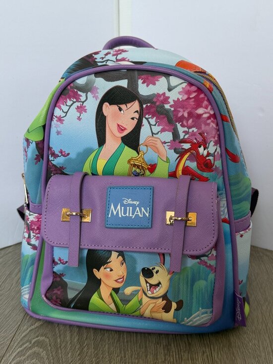 Disney Other - Disney Princess Mulan Mini Backpack Purple Faux Leather Book Bag 2020 11"